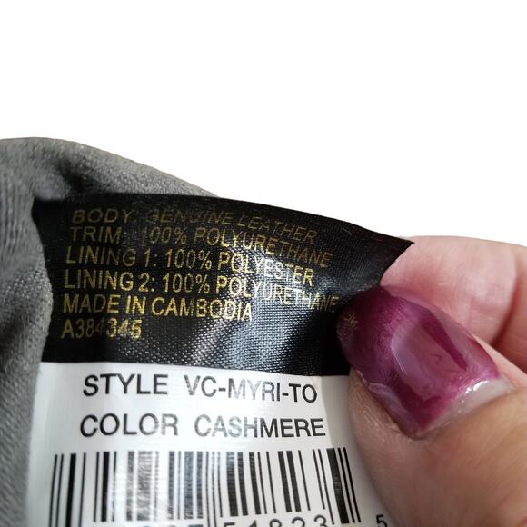 Vince Camuto Genuine Leather Cashmere Color Handbag Size Braided Straps - NWOT's - Picture 7 of 12